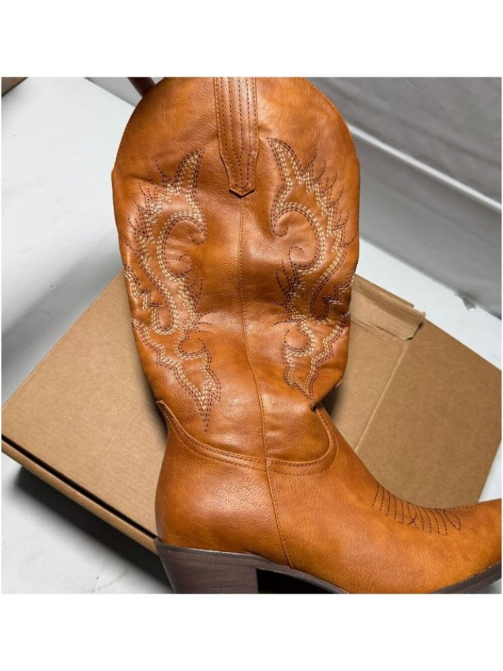 Dreamcia Womens Vintage Western Cowboy Boots Brown Size 9 NEW - Picture 3 of 5